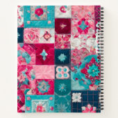 Farbenfrohe Patchwork Quilt Art Spiral Notebook Notizblock (Rückseite)