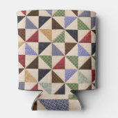Farbenfrohe Patchwork-Quilt: Blume Textur. Dosenkühler (Rückseite)