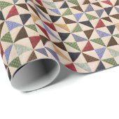 Farbenfrohe Patchwork-Quilt: Blume Textur. Geschenkpapier (Rolleneckpunkt)