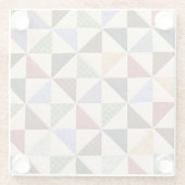 Farbenfrohe Patchwork-Quilt: Blume Textur. Glasuntersetzer (Rückseite)