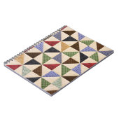 Farbenfrohe Patchwork-Quilt: Blume Textur. Notizblock (Linke Seite)