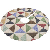 Farbenfrohe Patchwork-Quilt: Blume Textur. Polyester Weihnachtsbaumdecke (Schrägansicht)