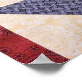 Farbenfrohe Patchwork-Quilt: Blume Textur. Poster (Ecke)