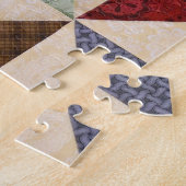 Farbenfrohe Patchwork-Quilt: Blume Textur. Puzzle (Seite)