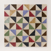 Farbenfrohe Patchwork-Quilt: Blume Textur. Puzzle (Horizontal)