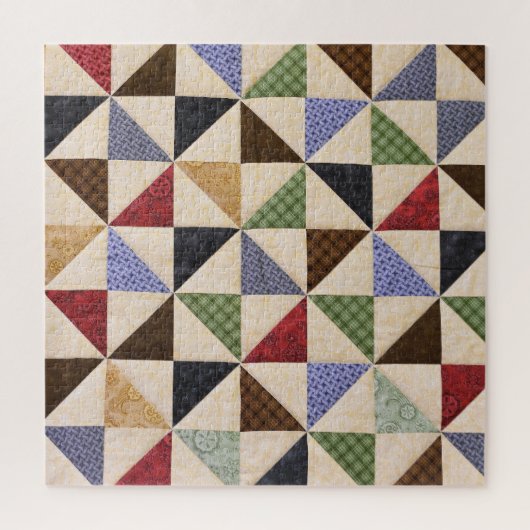 Farbenfrohe Patchwork-Quilt: Blume Textur. Puzzle (Vertikal)