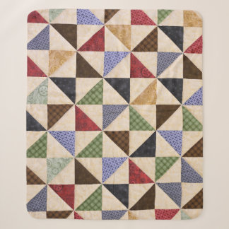 Farbenfrohe Patchwork-Quilt: Blume Textur. Sherpadecke