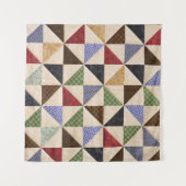 Farbenfrohe Patchwork-Quilt: Blume Textur. Wandteppich (Vorderseite (Horizontal))