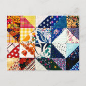 Farbenfrohe Patchwork Quilt Crafty Crafter Postcar Postkarte (Vorderseite)
