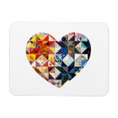 Farbenfrohe Patchwork Quilt Herz Magnet (Horizontal)