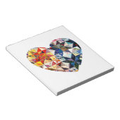 Farbenfrohe Patchwork Quilt Herz Notizblock (angewinkelt)