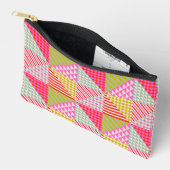 Farbenfrohe Patchwork-Reißverschlusstasche | Schmi Zubehörtasche (Offen)