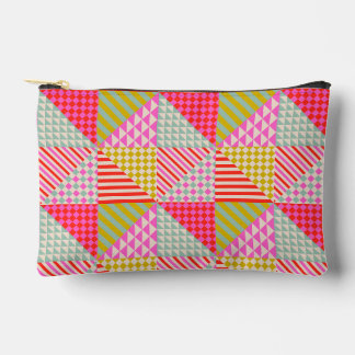 Farbenfrohe Patchwork-Reißverschlusstasche | Schmi Zubehörtasche