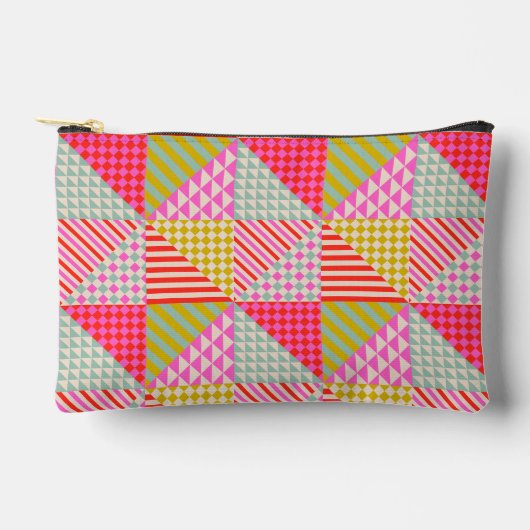 Farbenfrohe Patchwork-Reißverschlusstasche | Schmi Zubehörtasche (Vorderseite)