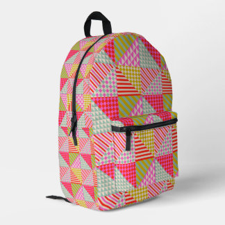 Farbenfrohe Patchwork-Rucksack Bedruckter Rucksack