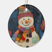Farbenfrohe Patchwork Snowman Weihnachtsschmuck (Links)