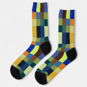Farbenfrohe Patchwork Socken (Linkes Detail)