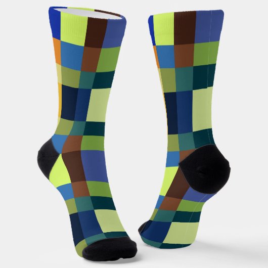 Farbenfrohe Patchwork Socken (Gewinkelt)