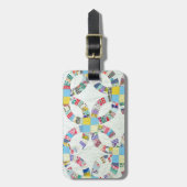 Farbenfrohe Patchwork-Steppdecke Gepäckanhänger (Vorderseite vertikal)