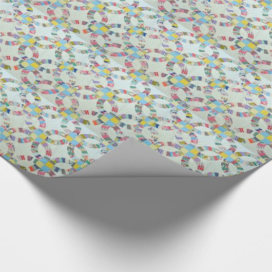 Farbenfrohe Patchwork-Steppdecke Geschenkpapier (Ecke)