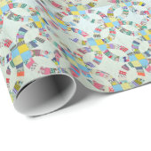 Farbenfrohe Patchwork-Steppdecke Geschenkpapier (Rolleneckpunkt)