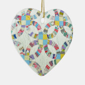 Farbenfrohe Patchwork-Steppdecke Keramik Ornament (Rechts)