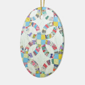 Farbenfrohe Patchwork-Steppdecke Keramikornament (Links)