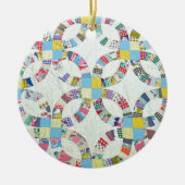 Farbenfrohe Patchwork-Steppdecke Keramikornament (Vorne)