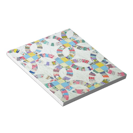 Farbenfrohe Patchwork-Steppdecke Notizblock (angewinkelt)