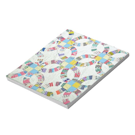 Farbenfrohe Patchwork-Steppdecke Notizblock (Rotiert)