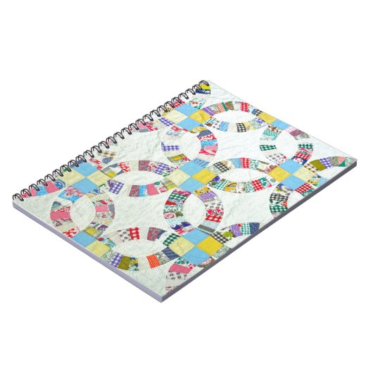 Farbenfrohe Patchwork-Steppdecke Notizblock (Linke Seite)