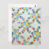 Farbenfrohe Patchwork-Steppdecke Postkarte (Vorne/Hinten)