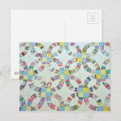 Farbenfrohe Patchwork-Steppdecke Postkarte (Vorne/Hinten)