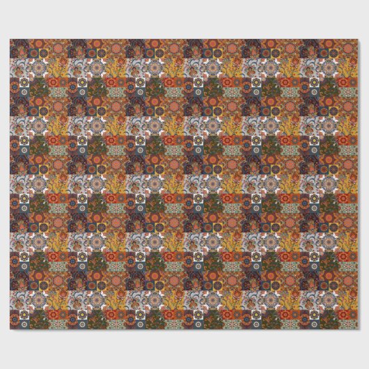 Farbenfrohe Patchwork-Tile: Majolica Pottery Style Geschenkpapier (Flach)