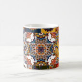 Farbenfrohe Patchwork-Tile: Majolica Pottery Style Kaffeetasse (Mittel)