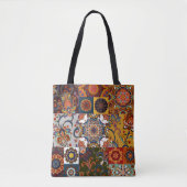 Farbenfrohe Patchwork-Tile: Majolica Pottery Style Tasche (Vorderseite)