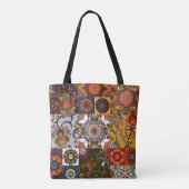Farbenfrohe Patchwork-Tile: Majolica Pottery Style Tasche (Rückseite)