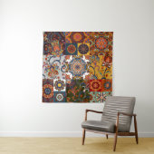 Farbenfrohe Patchwork-Tile: Majolica Pottery Style Wandteppich (Beispiel)