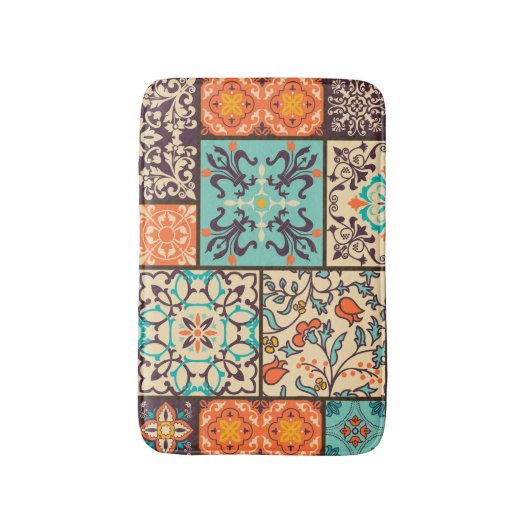 Farbenfrohe Patchwork-Tile: Motive der islamischen Badematte (Vorderseite Vertikal)