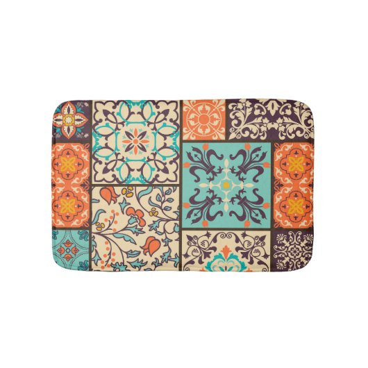 Farbenfrohe Patchwork-Tile: Motive der islamischen Badematte (Vorderseite)