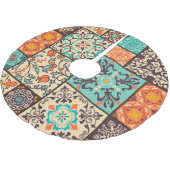 Farbenfrohe Patchwork-Tile: Motive der islamischen Polyester Weihnachtsbaumdecke (Schrägansicht)