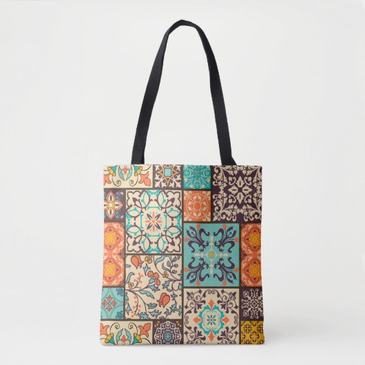 Farbenfrohe Patchwork-Tile: Motive der islamischen Tasche (Vorderseite)