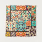 Farbenfrohe Patchwork-Tile: Motive der islamischen Wandteppich (Vorderseite (Horizontal))