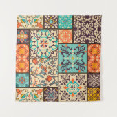 Farbenfrohe Patchwork-Tile: Motive der islamischen Wandteppich (Vorderseite)