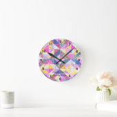 Farbenfrohe Patchwork-Uhr Runde Wanduhr (Zuhause)