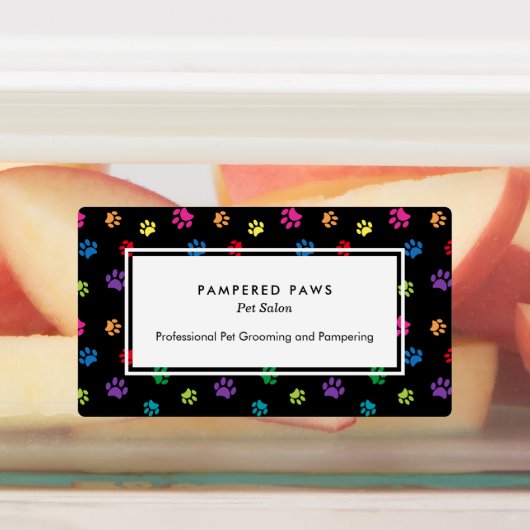 Farbenfrohe Paw druckt Beruflichen Pet Salon Etiketten (Befestigt)
