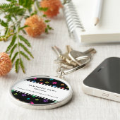 Farbenfrohe Paw druckt Beruflichen Pet Salon Schlüsselanhänger (Seite)