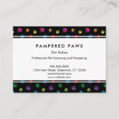 Farbenfrohe Paw druckt Beruflichen Pet Salon Treuekarte (Vorderseite)