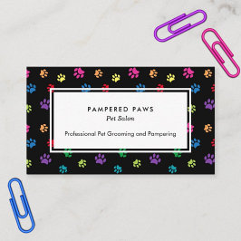 Farbenfrohe Paw druckt Beruflichen Pet Salon Visitenkarte