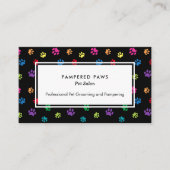 Farbenfrohe Paw druckt Beruflichen Pet Salon Visitenkarte (Vorderseite)
